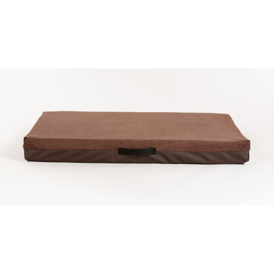  Matrace, pelech hnědý velur a spodek hnědá ekokůže 10cm vysoká  4XL 120x80cm