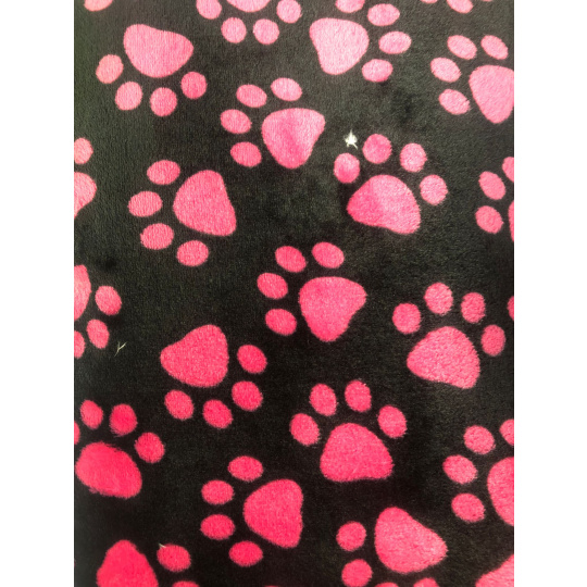 Hebká deka 100*65cm fleece růžové tlapičky